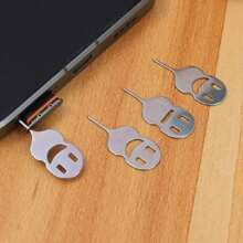 New Universal Metal Anti-Lost Sim Card Eject Pin Needle With Ring, Sim Card Removal Tool, Mobile Ejecting Removal Needle - Multicolor - View 5