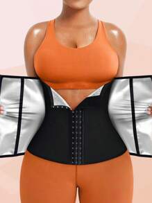 2Pcs Adjustable Waist Trainer Corset For Women - 3-Row Hook Tummy Control, Sweat Belt Body Shaper For Weight Loss And Workout