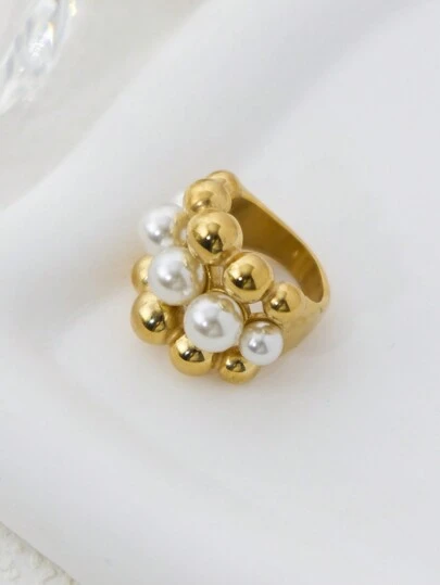 Mazuer 1pc 18K Gold Plated Stainless Steel Dragonfly Shaped Fashion Creative Ring, Women Daily Party Teacher's Day Christmas New Year Travel Vacation Holiday Gift