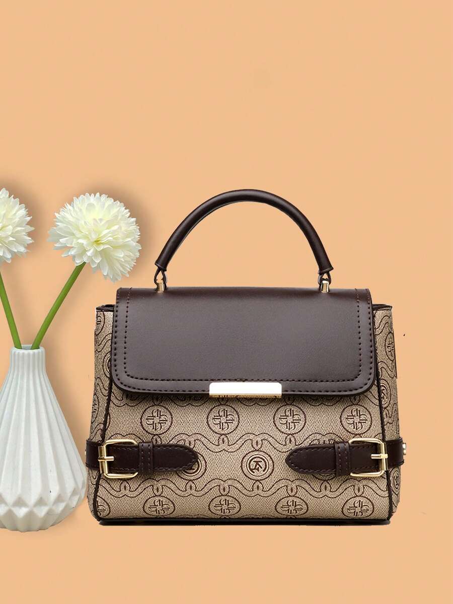 Elegant Letter Printed Shoulder Bag 2024 New Classic Joker Handbag Retro Messenger Bag Bags - Multicolor - View 1