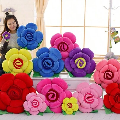 1pc Realistic Rose Flower Throw Pillow, Floral Cushion For Sofa, Bedroom, Bed, Valentine's Day, Holiday Gift, Home Decor, Wedding Favor