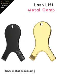 BLACKWINGS 可復用的金屬睫毛燙垫，矽膠睫毛加強點，睫毛捲翹器，應用器，睫毛加強套件，矽膠睫毛捲翹器，睫毛加強棒，化妝和美容工具，可復用的睫毛加強墊 - 黑色 - 查看 4