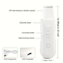 頭皮機毛孔清潔痘痘吸附黑頭儀器，臉部清潔儀器 - 白色 - 查看 3