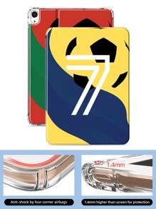 1 Peça Capa Plana Anti-Queda Estilo Camisa de Futebol Tamanho 7 compatível com iPad da 10ª geração, com função de apoio magnético, Capa de proteção de tablet de couro compatível com Samsung A7 LITE (Vermelho/Verde/Azul/Amarelo)