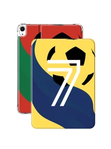 1 Peça Capa Plana Anti-Queda Estilo Camisa de Futebol Tamanho 7 compatível com iPad da 10ª geração, com função de apoio magnético, Capa de proteção de tablet de couro compatível com Samsung A7 LITE (Vermelho/Verde/Azul/Amarelo)