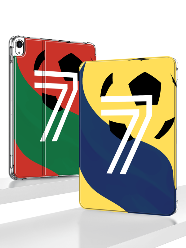 Apple 1pc Size 7 Football Shirt Style Anti-Fall Flat Case Compatible With IPad 10th Generation, With Magnet Stand Function, Leather Tablet Protective Case Compatible With Samsung A7 LITE (Red/Green/Blue/Yellow)