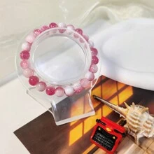 360pcs/720pcs 8mm Bicolor Crackle Glass Beads Jewelry Making Kit, Including Scissors And Elastic Cord, Suitable For DIY Bracelet Necklace Crafts Gifts