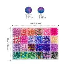 360pcs/720pcs 8mm Bicolor Crackle Glass Beads Jewelry Making Kit, Including Scissors And Elastic Cord, Suitable For DIY Bracelet Necklace Crafts Gifts