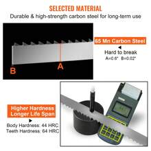 Band Saw Blade 65x0.6x0.02 Inch 5 PCS/Pack Meat Bandsaw Blades For Replacement 65Mn Carbon Steel Blade 3 TPI Meat Cutting Blade Wrapped By Rust-Proof Paper For Commercial Bone Saw Machines - Silver - View 5
