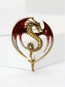 1pc Fashionable Enamel Dragon Brooch Suitable For Women's Daily Wear - Dragon - View 22