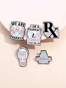5 Chiếc Tôi Dược Sinh Viên Không Có Cuộc Sống Men Pin Chúng Tôi Pharmily Viên Thuốc Viên Trâm Cài Ve Áo Huy Hiệu Trang Sức Quà Tặng dành Cho Bạn Bè Y Tế - Nhiều màu - Xem 4