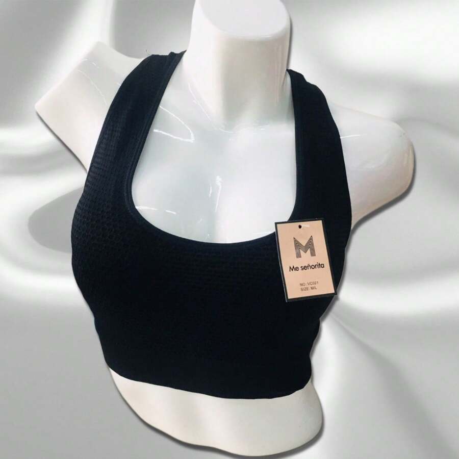 Sujetador Deportivo para mujer con almohadillas extraíbles. - Negro - Ver 1