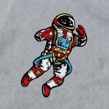 太空人失落的宇航員貼布刺繡貼紙裝飾物 個性化DIY縫製手工貼布徽章，適用於服裝、鞋子、帽子、包裝、修補和拼接熱熔膠熨斗貼花。 - 彩色 - 查看 4