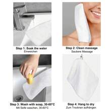 2pcs Soft Face Mitten Bath Spa Cloth,Microfiber Body Wash Mitts Reusable Makeup Remover Mitt Gloves, European Style Wash Cloth, 6*8inch