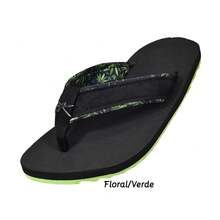 Men Flip Flops & Slides - Floral Verde - Xem 5