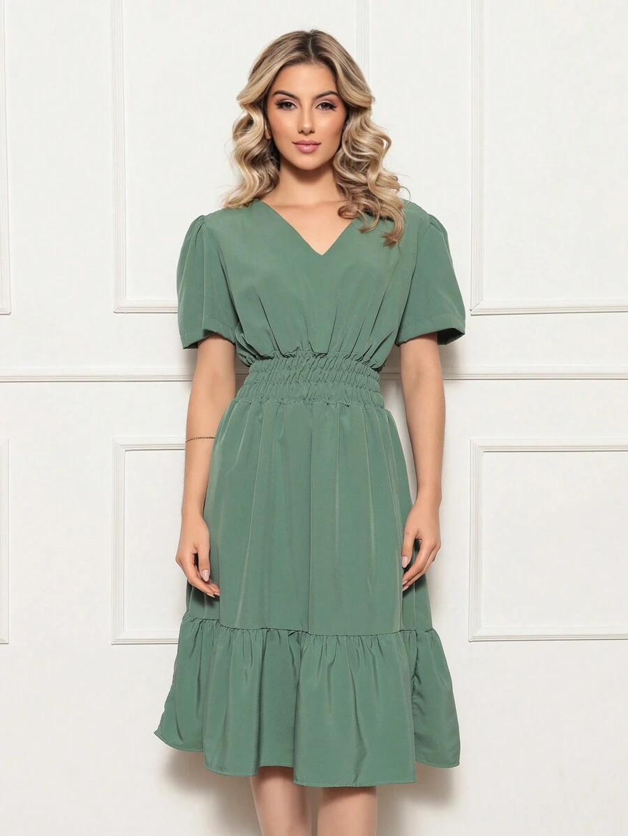 Women Midi Dresses - màu xanh lá - Xem 1