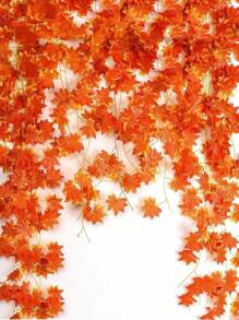 12 Confezioni o 1 Confezione/Pacchetto di Ghirlanda di Foglie Autunnali, Circa 230cm/90,6 pollici di Vite Artificiale in Plastica con Foglie d'Acero Arancioni, Ghirlanda Appesa di Viti Artificiali con Foglie d'Acero Autunnali per Decorazioni di Casa, Matrimonio, Camino, Feste, Archi, Stanze, Cucina, Feste Autunnali, Festival, Centrotavola per Raccolto, Piante Finte