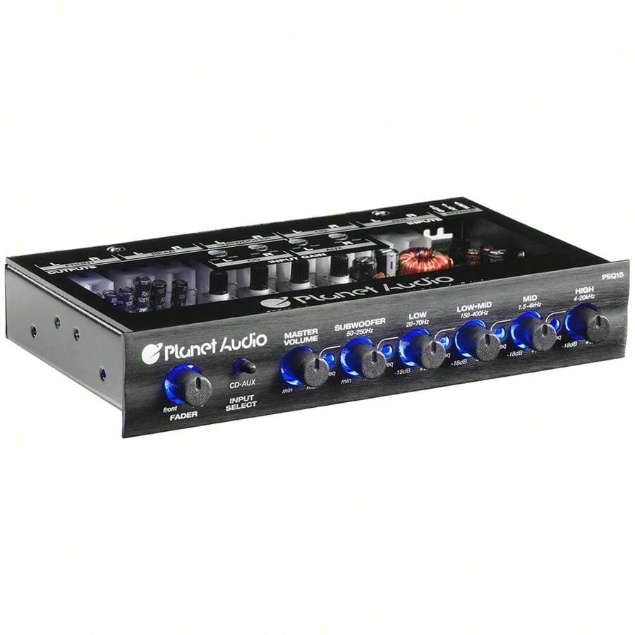 Audio PEQ15 5 Band Car Audio Equalizer PreAmp With Adjustable