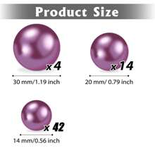 60 颗浮珠无孔珍珠适用于花瓶，高光珍珠珠子花瓶填充物适用于中心装饰，象牙珍珠，30 毫米 20 毫米和 14 毫米，DIY 婚礼、生日、周年纪念、圣诞节中心装饰