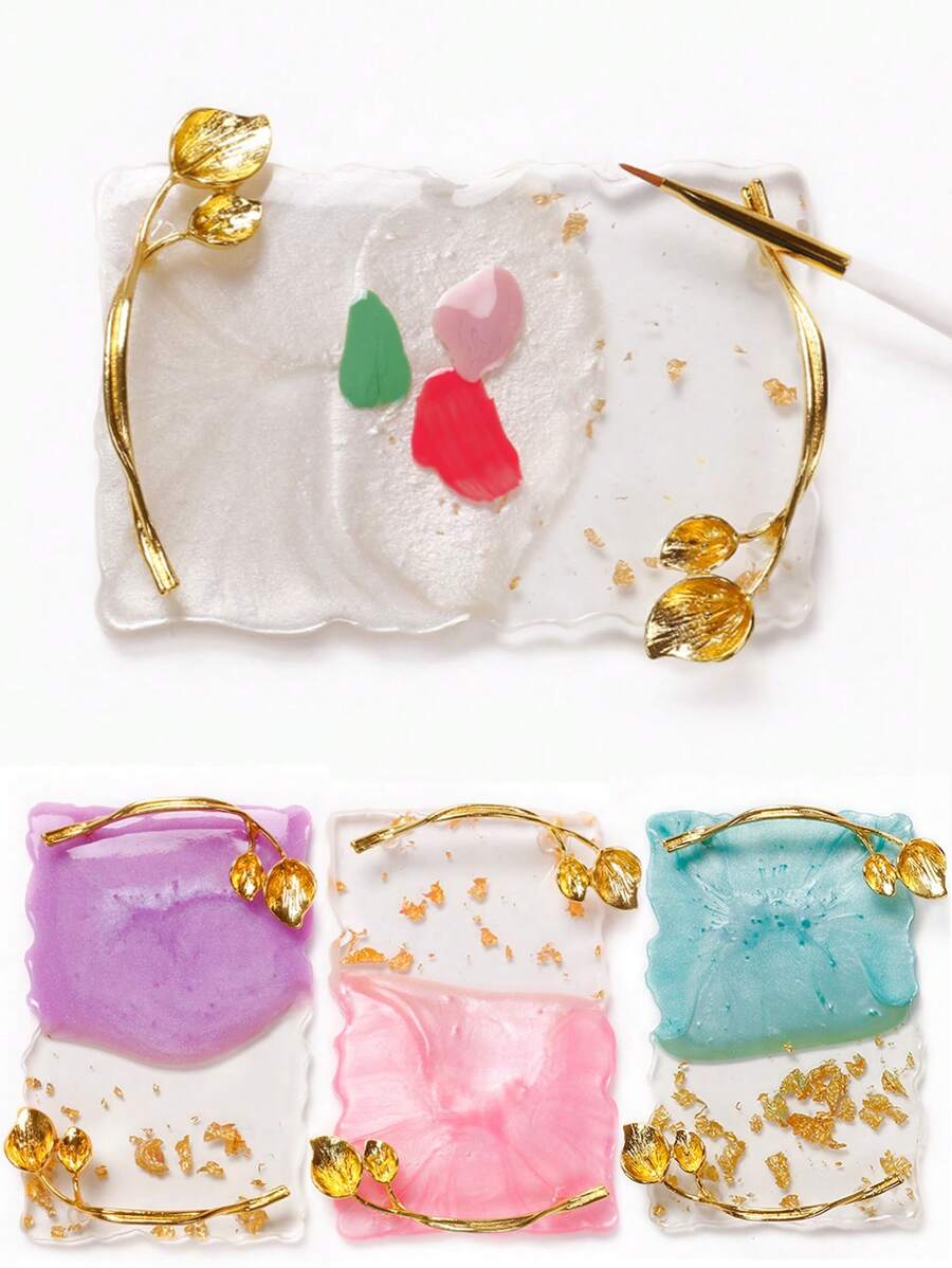 1个复古防滑指甲油调色盘，美甲工具展示框摄影道具，新款美甲展示板 - 彩色 - 查看 1