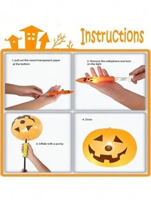 1 quả bóng bay LED hình quả bí ngô có đèn dùng để trang trí tiệc Halloween, ngày lễ, trang trí sân vườn trong nhà và ngoài trời, Giáng sinh - Nhiều màu - Xem 7