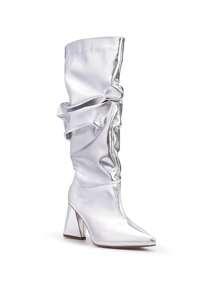 Domidona Women Mid-Calf Boots - Silver - View 1