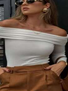 Women Tops - 米色 - 查看 6