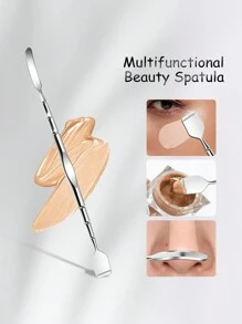 YUANDU 1pc Stainless Steel Makeup Sponge Sponge Applicator And Color Correcting Makeup Tool For Liquid Foundation, Facial Mask And Massage - Silver - View 1