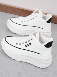 Women's Casual Outdoor Fashion Sneakers Lace-Up Anti-Flow Sneakers - White - View 2