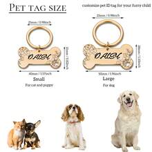 Bone Personalized Dog Tags - Double Sided Engraved Pet Name Tags For Pets Double Sided Stainless Steel Pet Id Tags - Rose Red - View 13