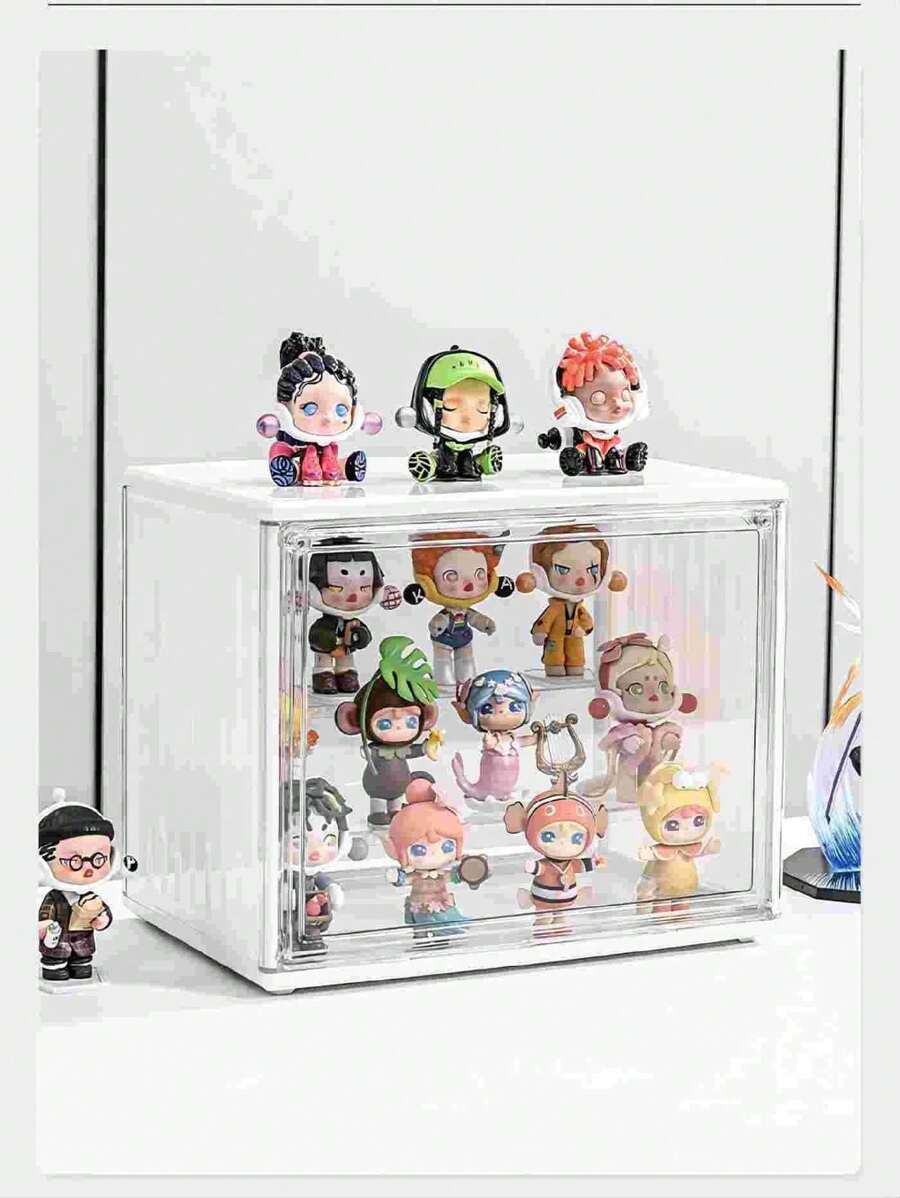 1pack Acrylic Display Boxes,4 Tiers Display Case With Movable Plates