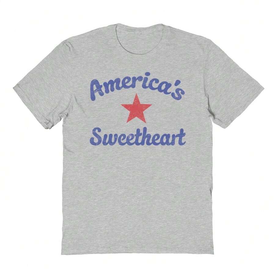 Social Collective Americas Sweetheart Star 4th Of July Graphic Cotton Short-Sleeve T-Shirt - 運動灰 - 查看 1