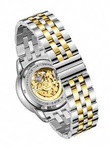 TOPHILL中空設計男士手表自動機械手錶超級發光自動機芯藍寶石水晶5ATM防水 - 白色 - 查看 5