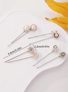 1 包/20 件女士头巾别针披肩别针适合日常使用随机发货订单多功能时尚丝巾夹时尚胸针