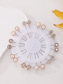 1 包/20 件女士头巾别针披肩别针适合日常使用随机发货订单多功能时尚丝巾夹时尚胸针