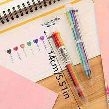 6-Color Vibrant Gel Ink Rollerball Pens - Smooth Writing, Comfortable Grip, Suitable For School And Art Projects (2pcs) - Multicolor - View 3