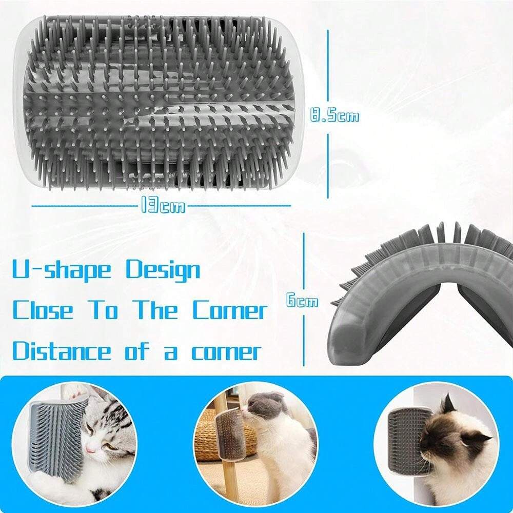 Cat Self Groomer 1 Pack Wall Corner Brushes, Soft Cat Corner Scratcher ...