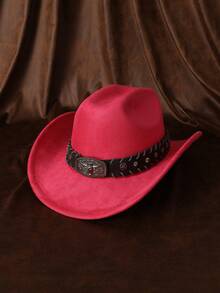 One【正装帽】男士正装帽金属牛头腰带项链正装帽直檐针织正装帽夏季户外旅行爵士帽女士渔夫帽情侣帽男女通用牛仔帽 - 彩色 - 查看 10