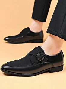 新款男士皮質商務正式鞋，時尚尖頭英式新郎婚禮鞋