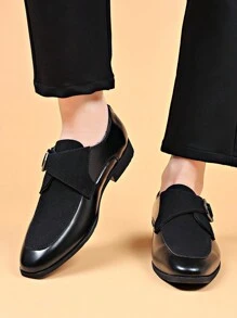 新款男士皮質商務正式鞋，時尚尖頭英式新郎婚禮鞋