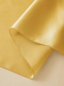 1pc Golden Satin Tablecloth/Table Runner Decoration For Wedding/Party/Banquet/Event Dining Table Decor, For Restaurant/Kitchen - Gold - View 4