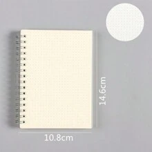 PP霧面透明螺旋筆記本，可選擇A5 / A6 / B5規格，有8mm線條/點線/5mm方格/空白紙，每本筆記本80頁，簡約學生筆記本，總160頁 - 點陣本 - 查看 10