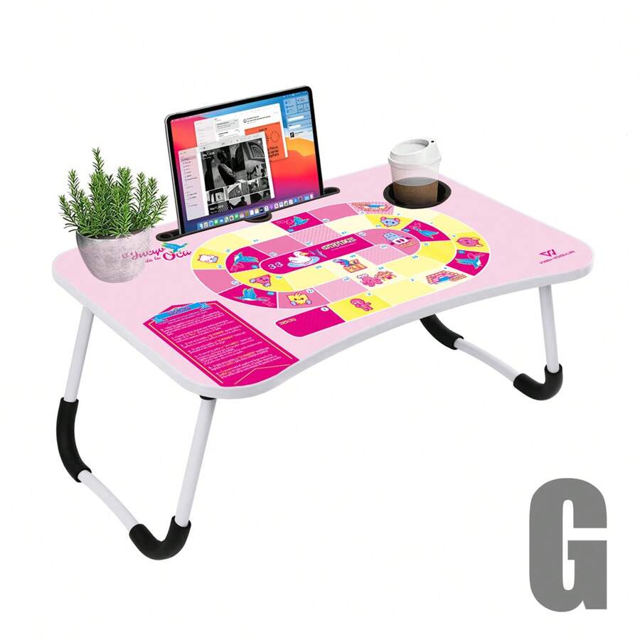 Mesa plagable para Cuarto, con Juego impreso - Rosa - Ver 1