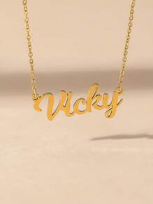 1pc Name Custom Name Necklace Personalized Gold Nameplate Customized Jewelry Gift For Women