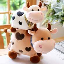 Muñeco de peluche de toro creativo, muñeco de peluche de vaca lindo, regalo de cumpleaños, decoración de casa de muñecas, decoración del hogar - Multicolor - Ver 2