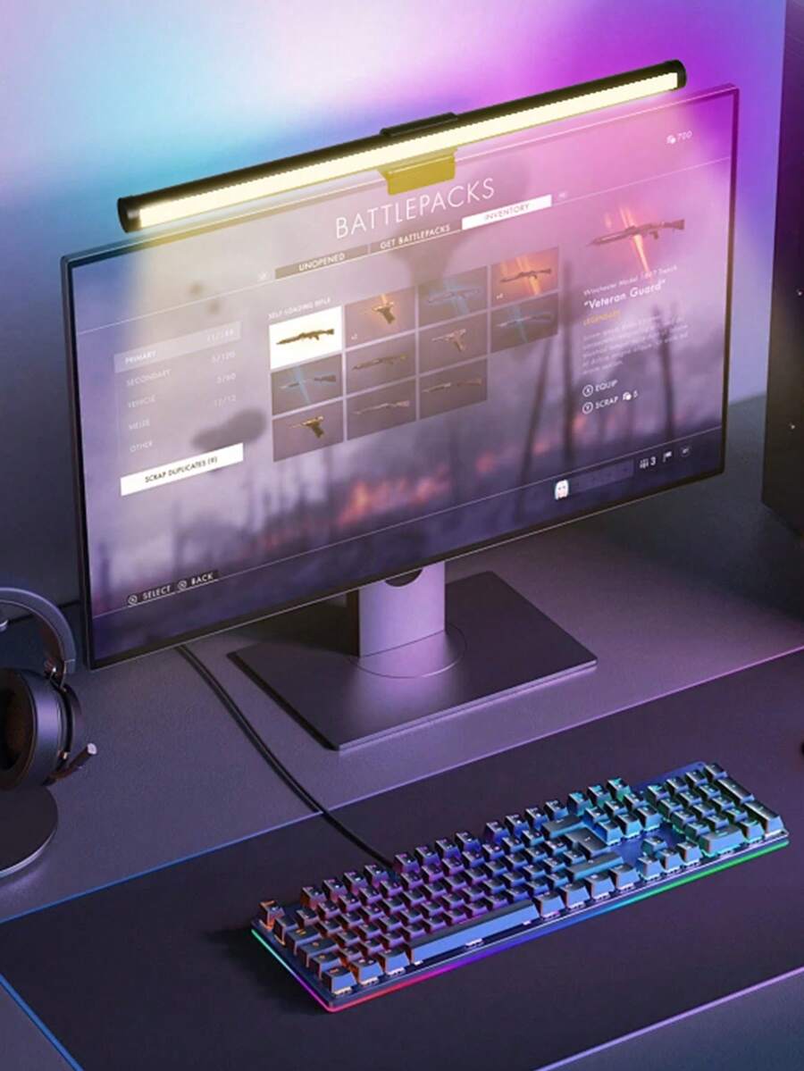 1pc Computer Screen Hanging Lamp, RGB Atmosphere Lamp For Computer