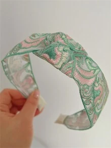 1 件女士新款中国风刺绣花朵发带，复古风格宽头带，夏季头饰情人节，发带，发箍，发饰 - 彩色 - 查看 8