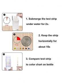 6 IN 1/7 IN 1 Drinking Water Test Kit Professional Hardness Testing Kits Tap And Well Water Test Strips Spa Swimming Pool Test Strips Water Test Kit For Aquarium Pool Spa Well Tap Water - White - View 5