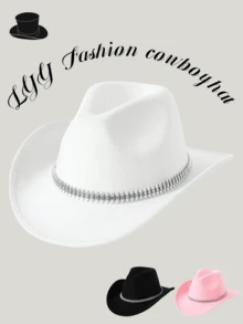 1頂女士子彈形狀閃粉裝飾嘻哈牛仔帽，適合旅行和休閒外出，適用於日常使用和假日聚會 - 彩色 - 查看 2