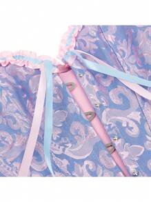 1 件女士宫廷束身衣上衣、万圣节服装、紧身胸衣、紧身塑身衣 - 紫羅蘭色 - 查看 6